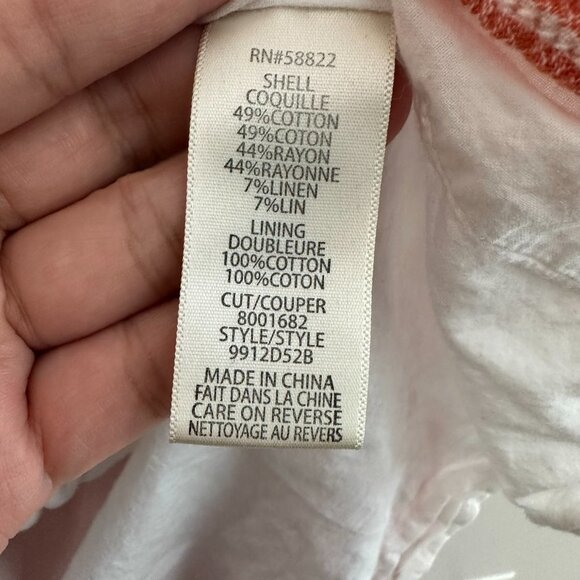 Max Studio Smocked Waist Stripe Tiered Mini Dress Peach Women's XL - Picture 10 of 12